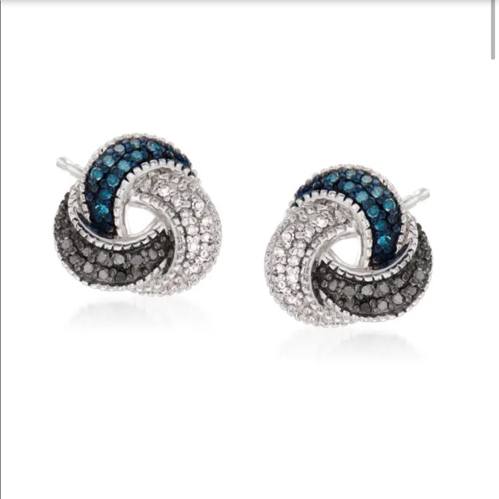 Ross Simons Diamond Love Knot Earrings